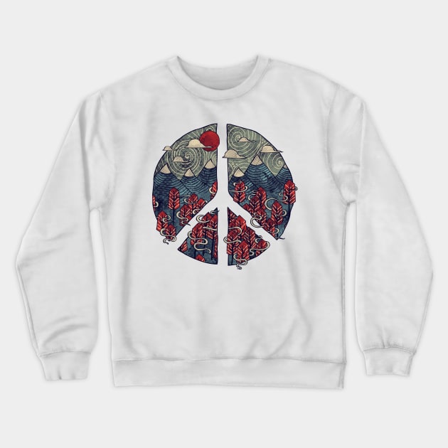 Peaceful Landscape Crewneck Sweatshirt by againstbound